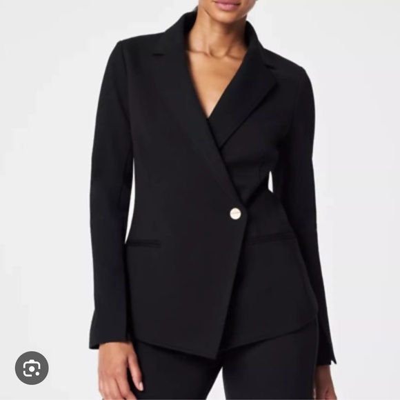 SPANX Perfect Tailored Asymmetrical Black Blazer - Picture 1 of 5
